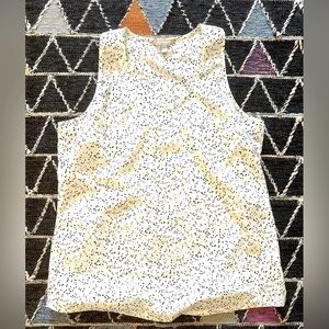 Banana Republic racer back tank white with polka dots